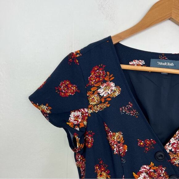 Modcloth Navy Floral Sentimental Retro Dress Size Small - Picture 6 of 16